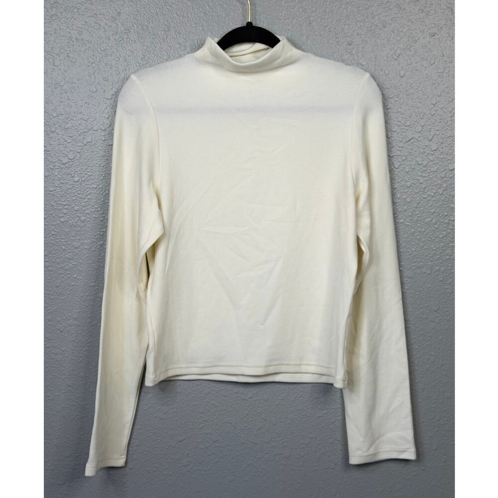 OGL Women’s Cream Mockneck Long Sleeve Top / Size-XL